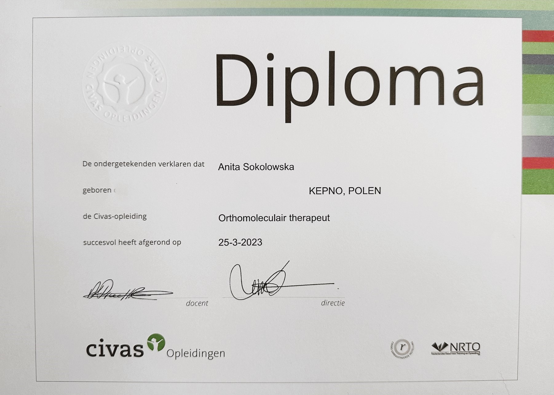 DIPLOMA ORTHOMOLECULAIR THERAPEUT